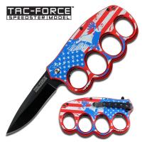 TF-511SF - USA Flag Knuckle Handle Spring Assisted Folder Knife