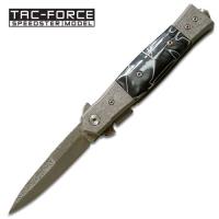 TF-701BW - Damascus Spring Assist Stiletto Window Breaker Black Pearl