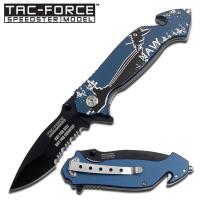 TF-715NV - Blue Handle Rescue Assisted Opening Knife - Navy