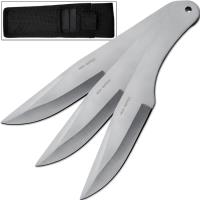 TK-004-8 - Jack Ripper Throwing Knives Set 3pcs Very Sharp 8.5in Overall Silver