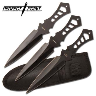 PERFECT POINT TK-017-3B THROWING KNIFE SET 7.5" OVERALL