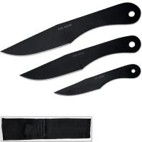 TK005-3BK_6pcs - Case of 6pcs Jack Ripper Black Trifecta Knives Set 3Pcs Throwers All 3 Sizes Extremely SHARP