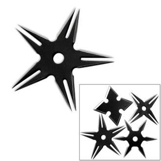 Mk-Ultra Covert Ninja Throwing Stars Set of 4 With Pouch Black