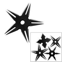 TK106-4BKC - Mk-Ultra Covert Ninja Throwing Stars Set of 4 With Pouch Black