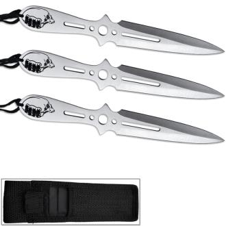 Night Raider Knife Set Double Edged 8in Throwing Knives 3pcs Pirate Raider
