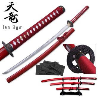 Ten Ryu Hand Forged Samurai Sword Set
