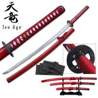 TR-030BG4 - Ten Ryu Hand Forged Samurai Sword Set