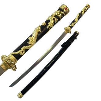 TENRYU HAND FORGED GOLD SERPENT SAMURAI SWORD 42" OVERALL