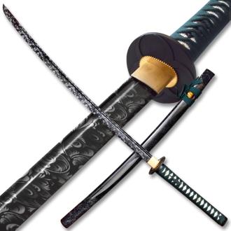 Moshiro 1045 Carbon Steel Katana with Black Green Scabbard