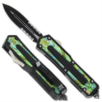Titan Originator DA Swirl Black Serrated OTF Knife