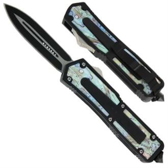 Titan Originator DA Blue Swirl OTF Knife Black IN8104 - Knives
