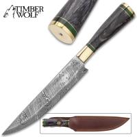 TW1026 - Timber Wolf Barrow Wight Fixed Blade Knife With Sheath - Damascus Steel Blade