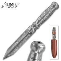 TW1077 - Timber Wolf Quad Damascus Dagger - One-Piece Damascus Steel Construction