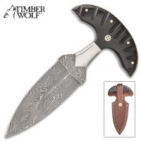 TW1128 - Timber Wolf River Gambler Push Dagger With Sheath