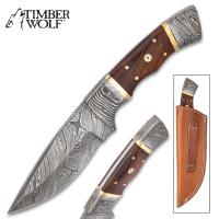 Buy Timber Wolf Elite Damascus & Bone Dagger Knife | CAESARS