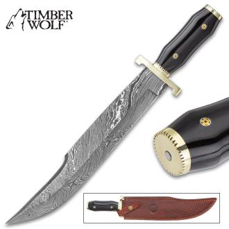 Timber Wolf Black Hills Fixed Blade Knife And Leather Sheath