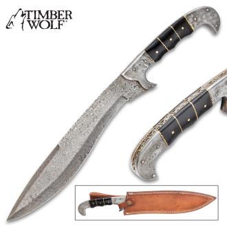 Timber Wolf Osiris Machete - Damascus Steel Blade