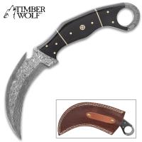 TW931 - Timber Wolf Attila Karambit Knife Damascus Steel Blade