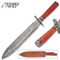 Timber Wolf Emerald Stripe Bowie Knife And Sheath