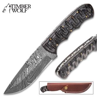 Timber Wolf Black Hills Fixed Blade Knife With Sheath