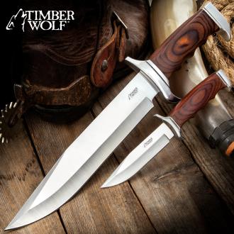 Timber Wolf Two-Piece Trekker Knife Set And Sheath