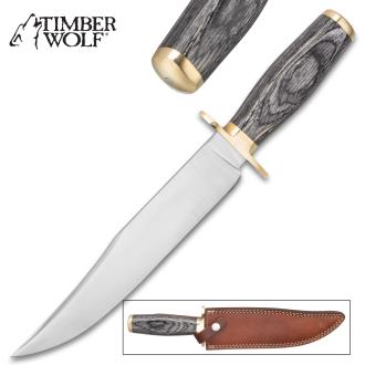 Timber Wolf Grey Back Knife With Sheath