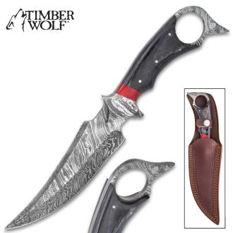 Timber Wolf Aggressor Fixed Blade Knife With Sheath