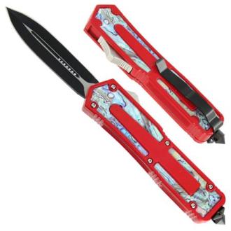 Titan Originator Double Bladed Swirl OTF Automatic Knife Red TS15 Automatic Knives