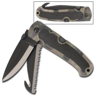 Two-in-One Super Knife Woodland Camo P491GD - Knives