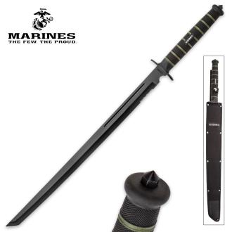 Usmc Blackout Combat Tanto Sword With Nylon Sheath