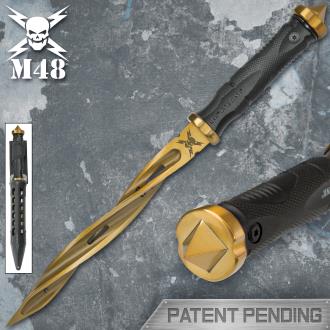 M48 Cyclone Gold Fixed Blade Knife with Custom Vortec Sheath