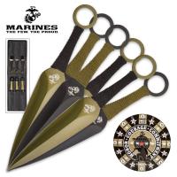 UC3164 - USMC Throwing Knife Set With Paper Target
