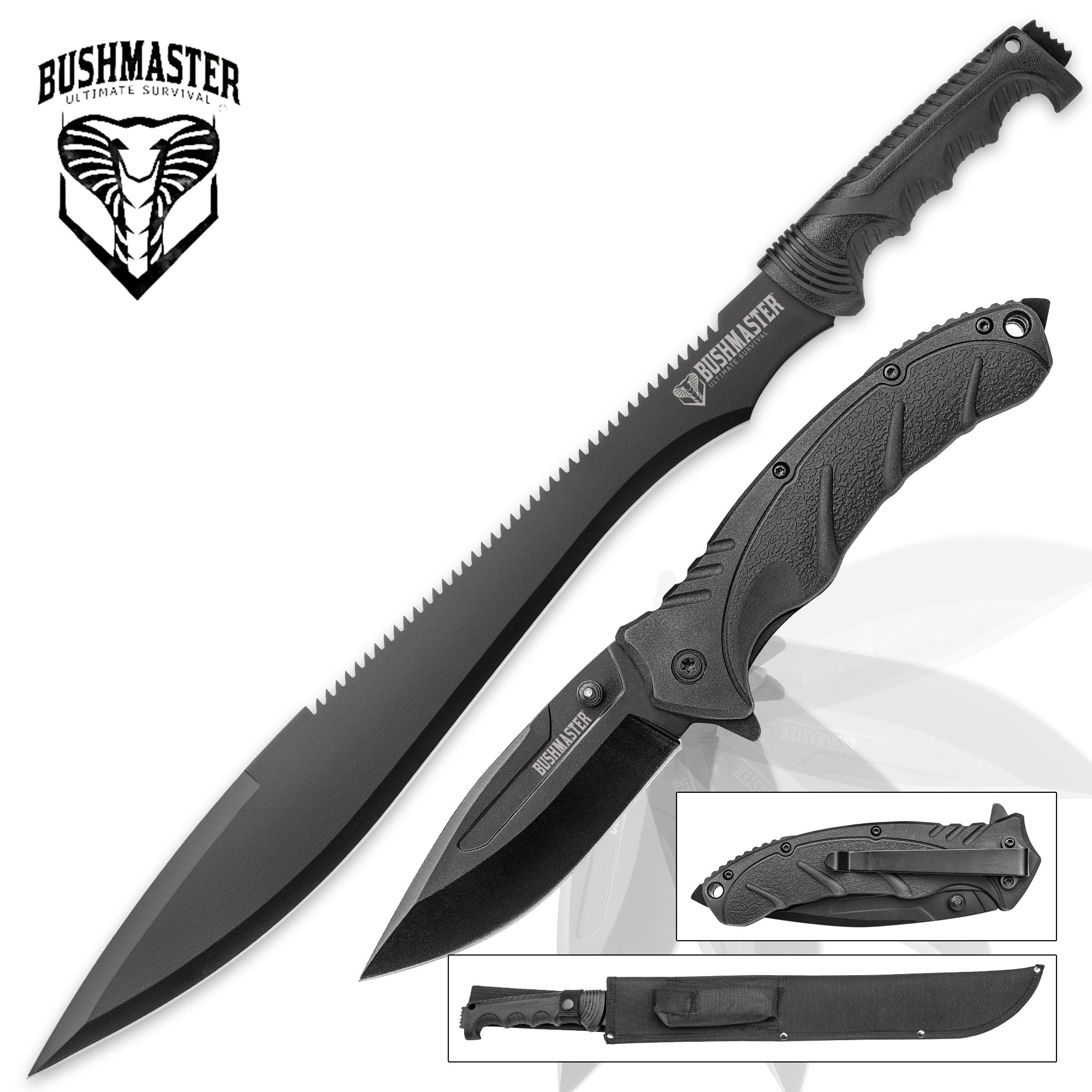 Bushmaster Cobra Strike Tactical Knife Set Machete and Knife
