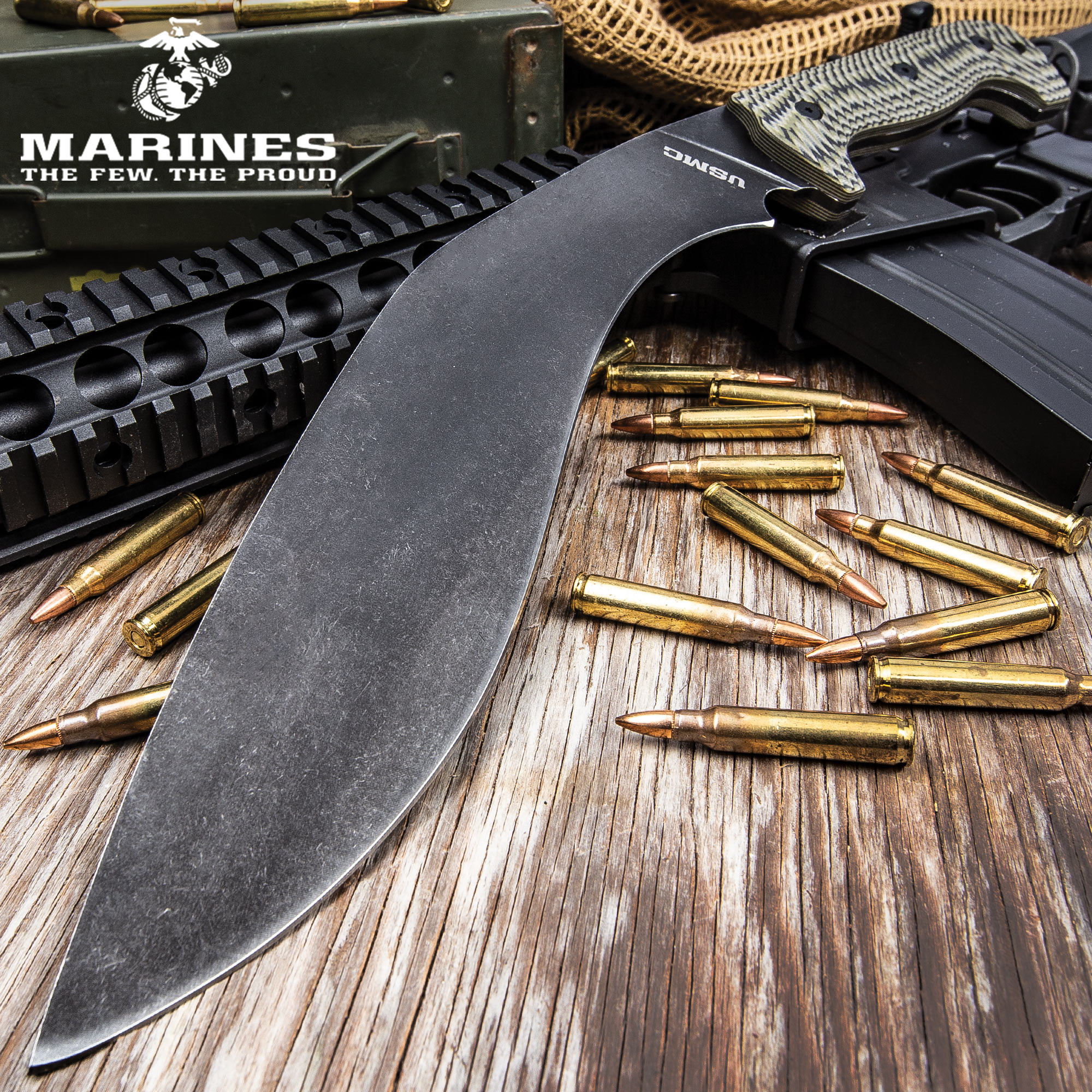 Usmc Fallout Tactical Kukri With Sheath 3Cr13 Steel Blade