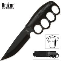 UC0784 - United Cutlery Sentry Black Clip Blade Knife &amp; Shoulder Harness Sheath