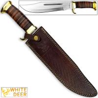 WD-2012 - White Deer Magnum Outback American Bowie Knife High Carbon Stainless Steel with Leather Handle