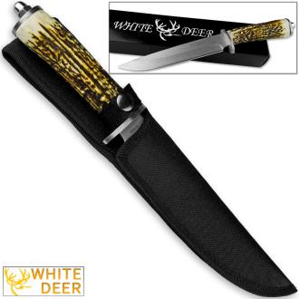 Case of 6pcs White Deer Apprentice 12.5in Knife 440 Stainless Steel Sim-Stag Handle