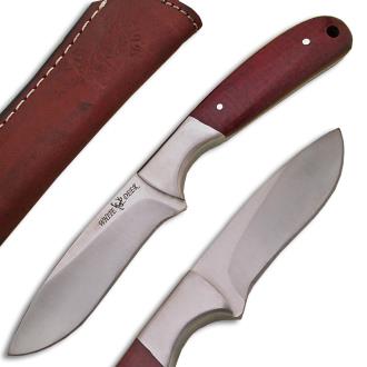 White Deer Pot Belly J2 Steel Skinner Knife Hunters Micarta Grip Drop Point