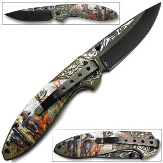 White Deer Hunter's Dream Knife Lightened Assisted Open