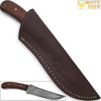 White Deer Winkler Executive Damascus Steel Knife Full Tang Walnut Handle