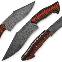 DM-2419 - White Deer 1095 HC Steel Viper Damascus Knife Ladder Pattern 55-60 HRC Hardness