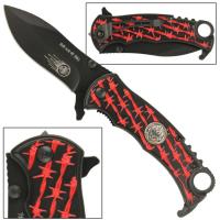 WG1073 - Run Out Of Hell Spring Assist Knife - Red