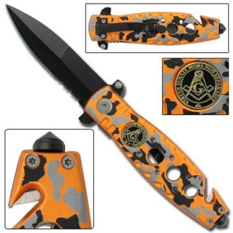 Masonic Pride Spring Assist Tactical Knife WG831 - Tactical Knives