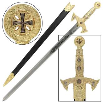Knights Templar Medieval Replica Longsword - Gold
