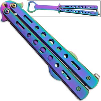 Titanium Coated Butterfly Knife Bottle Opener All Steel Butterfly