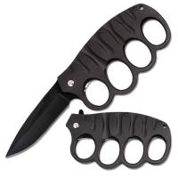 TF-511 - All Black Knuckle Spring Assist Knife
