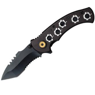 Bullet Hole Handle Assisted Knife
