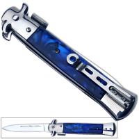 YC-575BL - Premium Stiletto Knife Legal Auto Blue Milano Collection Spring Assist