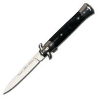 YC-575BK - Premium Milano Collection Stiletto Knife Spring Assist Black Marble Grips