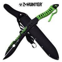 ZB-123 - Z-Hunter Green Splattered Dual Blade Machete